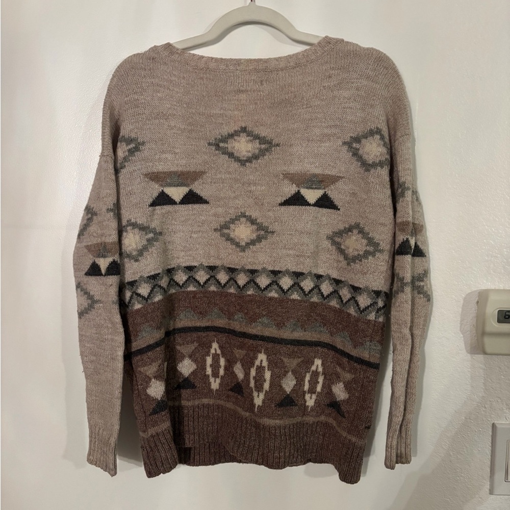 American Eagle | Women's Beige Patterned Sweater | Size XS - Picture 7 of 8